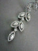 ANTIQUE 4.76CT DIAMOND MARQUISE & ROUND 14KT WHITE GOLD LEAF DROP EARRINGS 21686