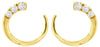.25CT DIAMOND 14KT YELLOW GOLD GRADUATING JOURNEY 3 STONE HOOP HANGING EARRINGS