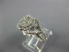 WIDE 1.0CT DIAMOND 14KT WHITE GOLD 3D HALO FLOWER DOUBLE HEART ANNIVERSARY RING