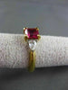 ESTATE 1.74CT DIAMOND & RUBALITE 18KT TWO TONE GOLD 3D FILIGREE ENGAGEMENT RING