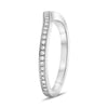 ESTATE .25CT DIAMOND 14KT WHITE GOLD FILIGREE MILGRAIN V SHAPE ANNIVERSARY RING