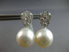 ESTATE LARGE 1.87CT DIAMOND & AAA SOUTH SEA PEARL 18KT WHITE GOLD 3D HANGING EARRINGS
