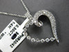 ESTATE .50CT DIAMOND 14KT WHITE GOLD 3D CLASSIC OPEN HEART LOVE FLOATING PENDANT