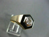 ESTATE WIDE .60CT OLD MINE DIAMOND 14K Y&W GOLD HEXAGON STUNNING MENS RING 22350