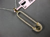 ESTATE LARGE .58CT DIAMOND 14K YELLOW GOLD SAFETY PIN FUN LOVE FLOATING NECKLACE