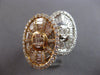 EXTRA LARGE 3.80CT DIAMOND 18KT WHITE ROSE GOLD DOUBLE OVAL FLORAL COCKTAIL RING