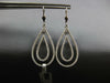 LARGE 1.60CT DIAMOND 14KT WHITE GOLD DOUBLE TEAR DROP LEVERBACK HANGING EARRINGS