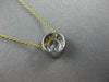 ESTATE LARGE .45CT ROUND DIAMOND 18KT TWO TONE GOLD BEZEL HALO CLASSIC NECKLACE