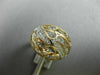 ESTATE LARGE .22CT DIAMOND 18KT ROSE GOLD OPEN FILIGREE LEAF DOME SHAPE FUN RING