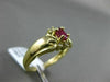 ESTATE WIDE .47CT DIAMOND & RUBY 14KT YELLOW GOLD FLOWER CLUSTER ENGAGEMENT RING
