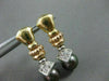 ANTIQUE .24CT DIAMOND 14KT TRI TONE GOLD & TAHITIAN PEARL HANGING EARRINGS #5132