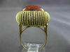ANTIQUE WIDE & LARGE AAA GOLDSTONE 14KT YELLOW GOLD 3D SOLITAIRE FUN RING #24322