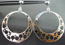 ESTATE LARGE .60CT DIAMOND 14KT WHITE & ROSE GOLD 3D GENDER SYMBOL HOOP EARRINGS