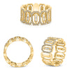 WIDE .39CT DIAMOND 14KT YELLOW GOLD 3D ROUND & BAGUETTE OCTAGON ANNIVERSARY RING