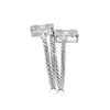 LARGE 1.04CT DIAMOND 18KT WHITE GOLD ROUND & BAGUETTE DOUBLE SQUARE SNAKE RING