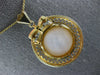 ESTATE LARGE .20CT DIAMOND & AAA PEARL 18KT 2 TONE GOLD CIRCULAR PENDANT #27172
