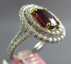 GIA LARGE 4.2CT DIAMOND & AAA CORUNDUM RUBY 18K 2 TONE GOLD OVAL ENGAGEMENT RING