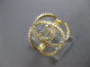 ESTATE WIDE 1.48CT DIAMOND 14KT YELLOW GOLD 3D OPEN HEART LOVE KNOT LOVE RING