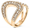 ESTATE LARGE 1.54CT DIAMOND 14KT ROSE GOLD MULTI ROW DOUBLE HORSESHOE LUCKY RING