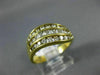 ESTATE WIDE .90CT DIAMOND 18KT YELLOW GOLD 3D CLASSIC THREE ROW ANNIVERSARY RING