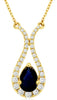 ESTATE 1.21CT DIAMOND & AAA SAPPHIRE 14K YELLOW GOLD PEAR SHAPE & ROUND NECKLACE