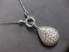 EXTRA LARGE 2.97CT DIAMOND 14KT WHITE GOLD LOVE KNOT TEAR DROP LARIAT NECKLACE
