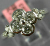 ESTATE .60CT DIAMOND 18KT WHITE GOLD 3D ROUND FOUR LEAF CLOVER FLOWER LOVE RING