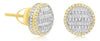 .75CT DIAMOND 14KT YELLOW GOLD 3D ROUND & BAGUETTE CIRCULAR SCREWBACK EARRINGS