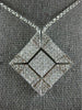 LARGE 1.75CT DIAMOND 14KT WHITE GOLD PRINCESS TWO IN ONE NECKLACE PENDANT #1584