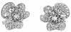 ESTATE .99CT DIAMOND 14KT WHITE GOLD 3D ROUND ROSE FLOWER CLIP ON STUD EARRINGS