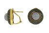 ESTATE 2.72CT WHITE & MOCHA DIAMOND 14KT YELLOW GOLD DOME SHAPE CLIP ON EARRINGS