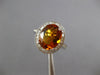 LARGE 3.70CT DIAMOND & AAA CITRINE 14KT WHITE GOLD 3D OVAL HALO ENGAGEMENT RING