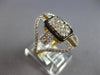 LARGE 1.23CT DIAMOND & ENAMEL 14KT YELLOW 3D GOLD ROUND CLUSTER SQUARE FUN RING