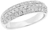 .73CT DIAMOND 14KT WHITE GOLD 3 ROW PAVE SEMI ETERNITY CLASSIC ANNIVERSARY RING