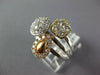ESTATE WIDE 1.02CT DIAMOND 18KT TRI COLOR GOLD 3D CLUSTER MULTI SHAPE FUN RING