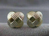 ESTATE 18KT TRI WHITE ROSE YELLOW GOLD OMEGA CLIP FILIGREE KNOT EARRINGS #21065