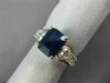 ESTATE 2.83CT DIAMOND & SAPPHIRE 14K WHITE GOLD 3D FILIGREE ENGAGEMENT RING 1772