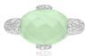 ESTATE 7.11CT DIAMOND & AAA GREEN AMETHYST 14KT WHITE GOLD OVAL & ROUND FUN RING