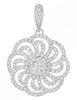 ESTATE 1.0CT DIAMOND 14KT WHITE GOLD 3D CLASSIC FLOWER FUN FLOATING PENDANT