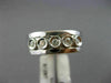 WIDE .23CT DIAMOND 14KT WHITE GOLD 3D ETOILE BEZEL MENS WEDDING ANNIVERSARY RING