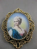 ANTIQUE ART NOUVEAU DIAMOND RUBY 14K GOLD LADY CAMEO FILIGREE PIN PENDANT #21228