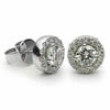 ESTATE 1.96CT DIAMOND 18KT WHITE GOLD 3D CLASSIC ROUND HALO STUD EARRINGS