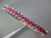 WIDE 3.9CT DIAMOND & AAA PINK RUBY 14K YELLOW GOLD SEMI ETERNITY BANGLE BRACELET