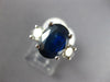 ESTATE LARGE 4.96CT DIAMOND & AAA SAPPHIRE 14KT WHITE GOLD 3D ENGAGEMENT RING