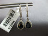 1.76CT DIAMOND & AAA SAPPHIRE 14K WHITE GOLD PEAR SHAPE HUGGIE HANGING EARRINGS
