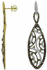 ESTATE 2.10CT WHITE & MOCHA DIAMOND 14KT YELLOW GOLD CLASSIC MULTI ROW EARRINGS