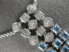 EXTRA LARGE 26.54CT DIAMOND & AAA AQUAMARINE 14KT WHITE GOLD MULTI ROW NECKLACE