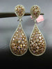 LARGE 9.68CT WHITE & MULTI COLOR DIAMOND 18KT WHITE & ROSE GOLD HANGING EARRINGS