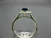 ESTATE 1.90CT DIAMOND & AAA OVAL SAPPHIRE 14K WHITE GOLD 3D HALO ENGAGEMENT RING