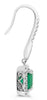 3.47CT DIAMOND & AAA EMERALD 18KT WHITE GOLD EMERALD CUT HALO HANGING EARRINGS
